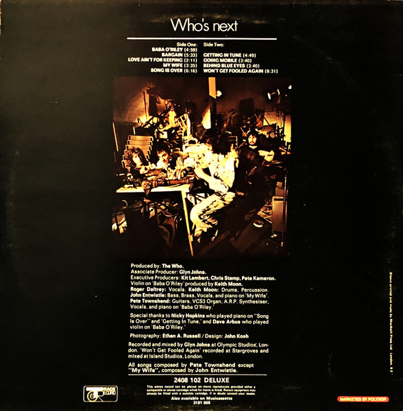 The Who - Who's Next - Vinyl Record VG/VG+ (Pre Loved) - Image 2