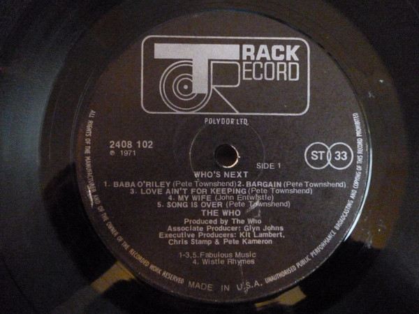 The Who - Who's Next - Vinyl Record VG/VG+ (Pre Loved) - Image 3