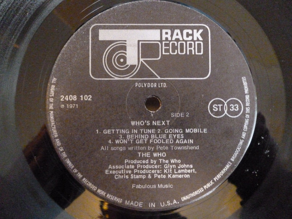 The Who - Who's Next - Vinyl Record VG/VG+ (Pre Loved) - Image 4