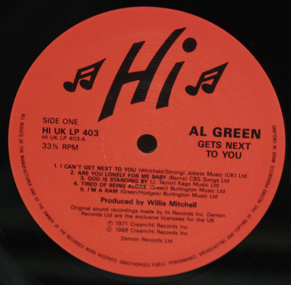 Al Green - Al Green Gets Next To You - Vinyl Record NM/VG+ (Pre Loved) - Image 4