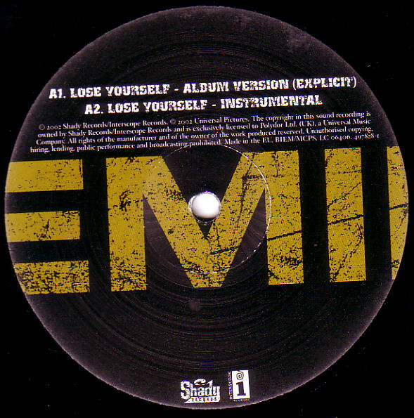 Eminem - Lose Yourself - Vinyl Record VG+/VG+ (Pre Loved) - Image 3