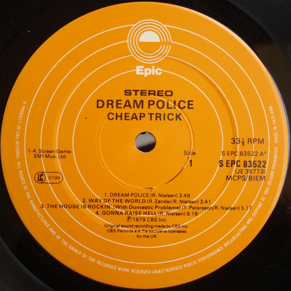 Cheap Trick - Dream Police - Vinyl Record VG+/VG+ (Pre Loved) - Image 3