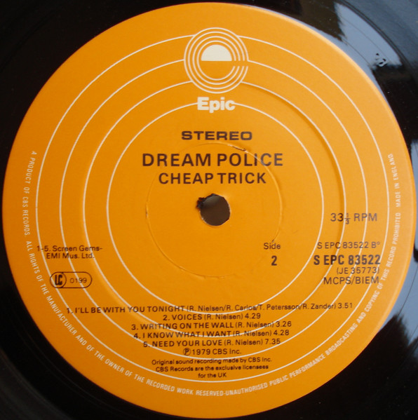 Cheap Trick - Dream Police - Vinyl Record VG+/VG+ (Pre Loved) - Image 4