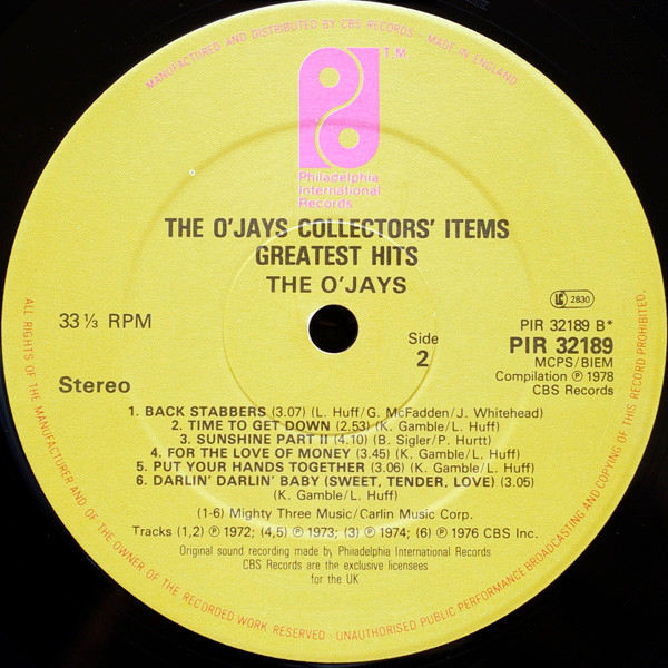The O'Jays - The O'Jays Collectors' Items - Greatest Hits - Vinyl Record NM/NM (Pre Loved) - Image 4