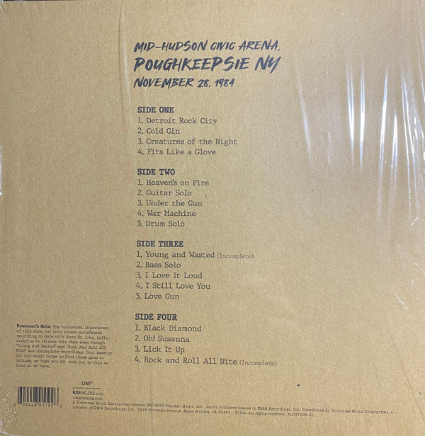 Kiss - Off The Soundboard Poughkeepsie NY Mid-Hudson Arena November 28 1984 - Vinyl Record – (New / Sealed) - Image 2