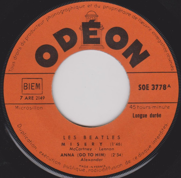 The Beatles - Misery • Anna (Go To Him) • Chains • Baby It's You - 7 inch Vinyl Record VG+/VG+ (Pre Loved) - Image 3