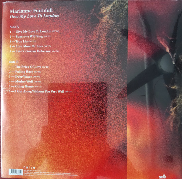Marianne Faithfull - Give My Love To London - Vinyl Record – (New / Sealed) - Image 2