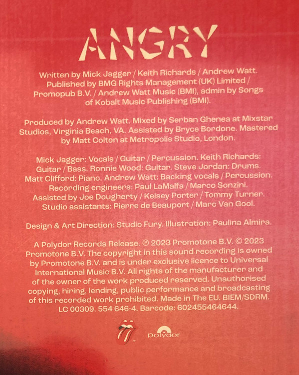 The Rolling Stones - Angry - Vinyl Record – (New / Sealed) - Image 3