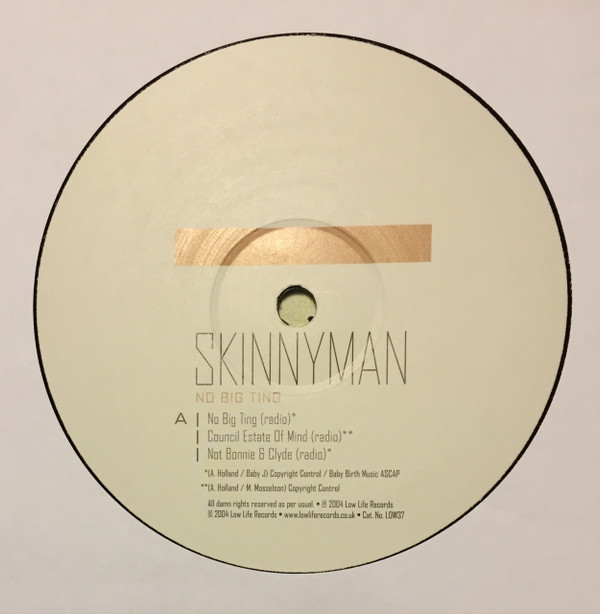Skinnyman - No Big Ting / Council Estate Of Mind - Vinyl Record VG+/VG+ (Pre Loved) - Image 2