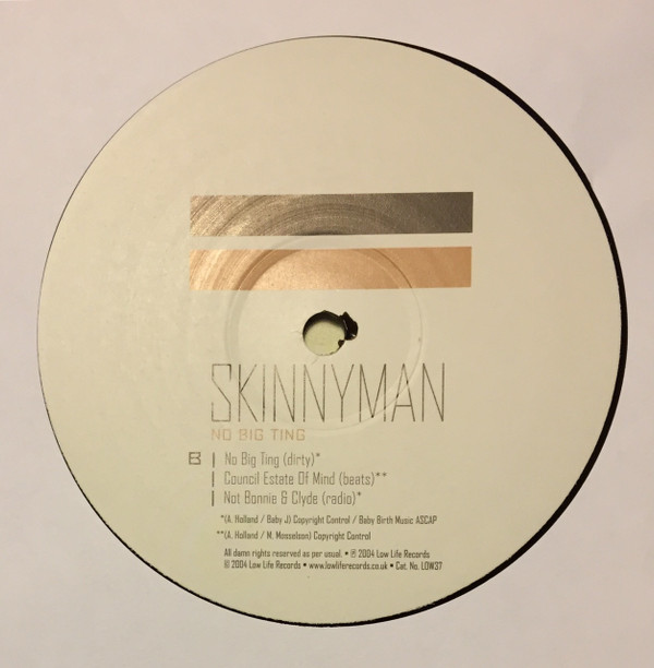 Skinnyman - No Big Ting / Council Estate Of Mind - Vinyl Record VG+/VG+ (Pre Loved) - Image 3