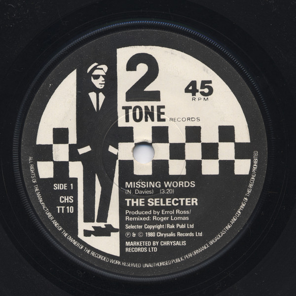 The Selecter - Missing Words - 7 inch Vinyl Record VG+/VG+ (Pre Loved)