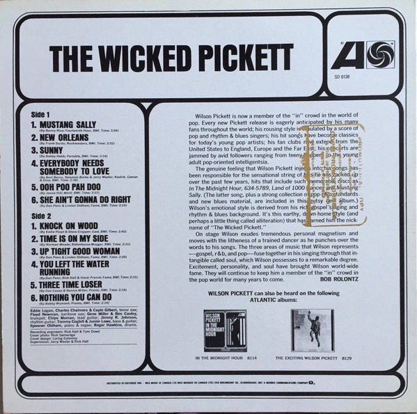 Wilson Pickett - The Wicked Pickett - Vinyl Record NM/NM (Pre Loved) - Image 2