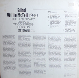 Blind Willie McTell - Blind Willie McTell: 1940 The Legendary Library Of Congress Session - Vinyl Record NM/NM (Pre Loved) - Image 2
