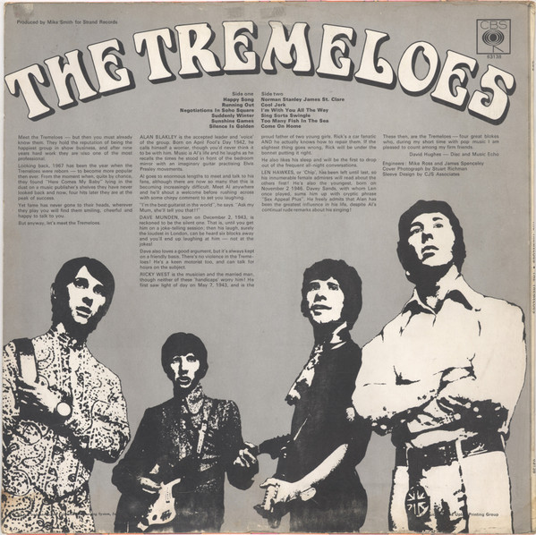 The Tremeloes - Alan, Dave, Rick And Chip - Vinyl Record VG+/VG+ (Pre Loved) - Image 2