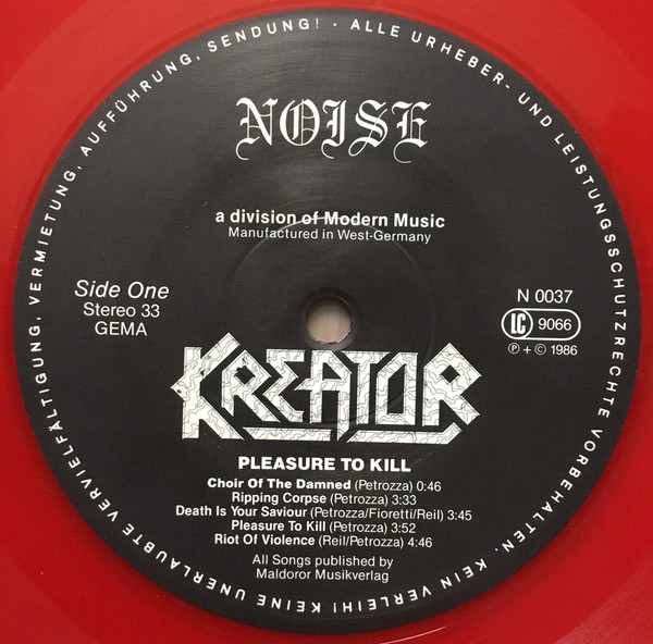 Kreator - Pleasure To Kill - Red Vinyl Record VG/VG+ (Pre Loved) - Image 4