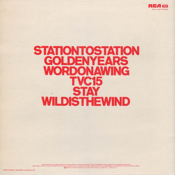 David Bowie - Station To Station - Vinyl Record VG+/VG+ (Pre Loved) - Image 2