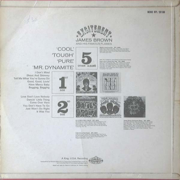 James Brown - Excitement - Vinyl Record VG/VG+ (Pre Loved) - Image 2