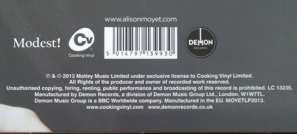 Alison Moyet - The Minutes - Vinyl Record NM/NM (Pre Loved) - Image 3