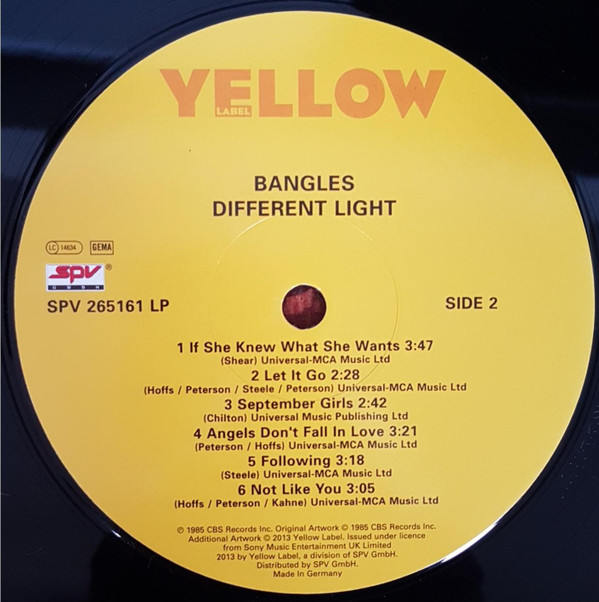 Bangles - Different Light - Vinyl Record NM/NM (Pre Loved) - Image 4
