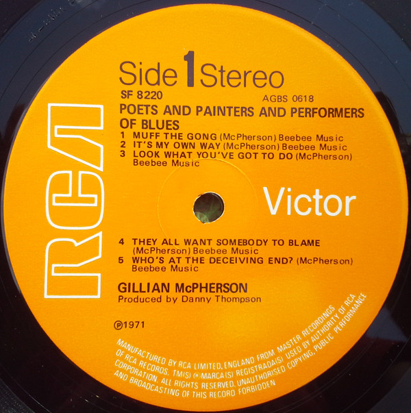 Gillian McPherson - Poets And Painters And Performers Of Blues - Vinyl Record VG+/VG+ (Pre Loved) - Image 3