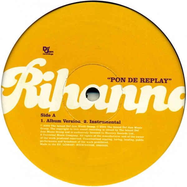 Rihanna - Pon De Replay - Vinyl Record VG+/VG+ (Pre Loved) - Image 3