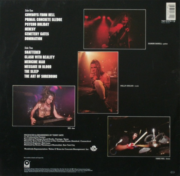 Pantera - Cowboys From Hell - Vinyl Record VG+/VG+ (Pre Loved) - Image 2