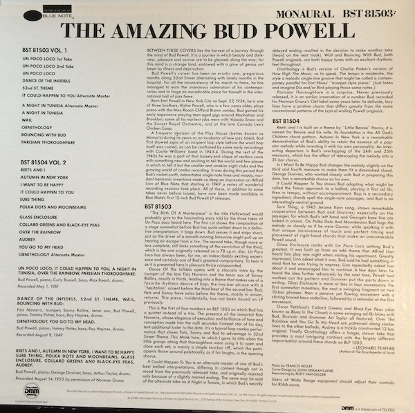 Bud Powell - The Amazing Bud Powell, Volume 1 - Vinyl Record VG/VG+ (Pre Loved) - Image 2