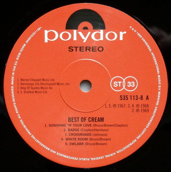 Cream (2) - Best Of Cream - Vinyl Record NM/NM (Pre Loved) - Image 4