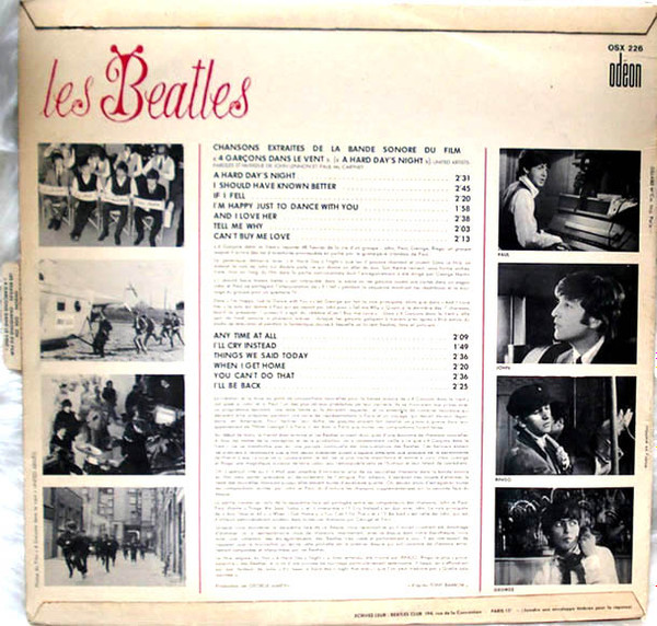 The Beatles - 4 Garçons Dans Le Vent - Chansons Du Film - Vinyl Record VG/VG+ (Pre Loved) - Image 2