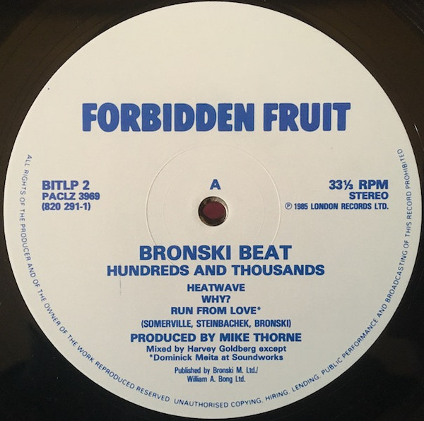 Bronski Beat - Hundreds & Thousands - Vinyl Record VG+/VG+ (Pre Loved) - Image 4