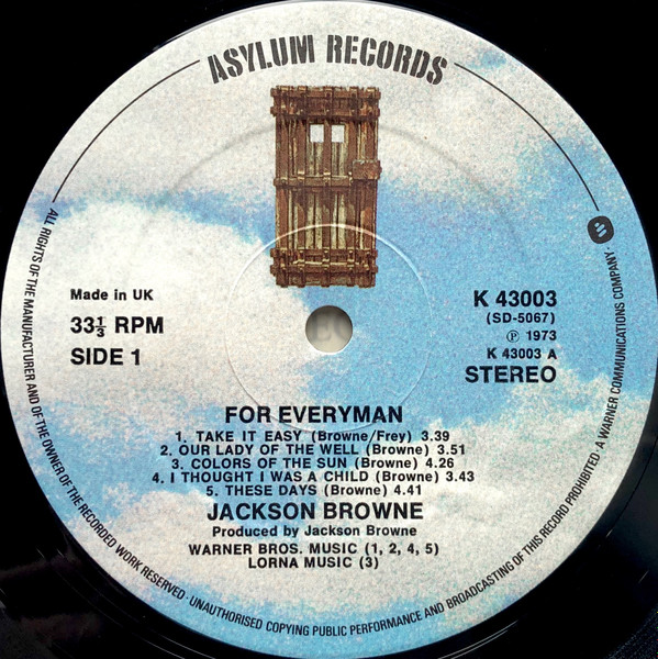 Jackson Browne - For Everyman - Vinyl Record VG+/NM (Pre Loved) - Image 3
