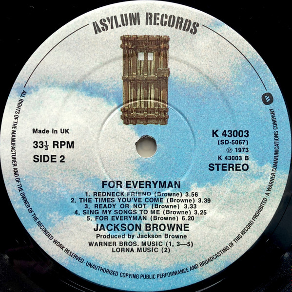 Jackson Browne - For Everyman - Vinyl Record VG+/NM (Pre Loved) - Image 4