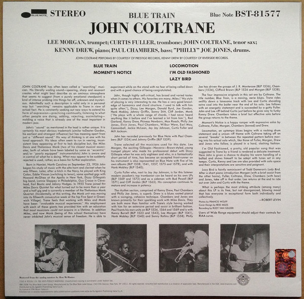 John Coltrane - Blue Train - Vinyl Record NM/NM (Pre Loved) - Image 3