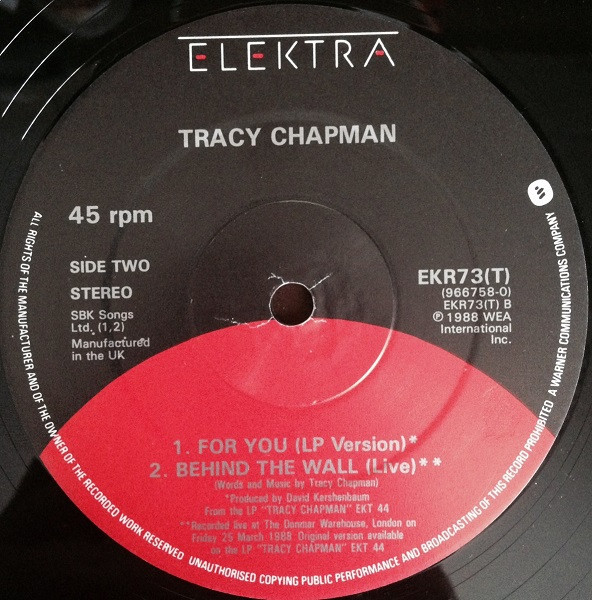 Tracy Chapman - Fast Car - Vinyl Record VG+/VG+ (Pre Loved) - Image 4