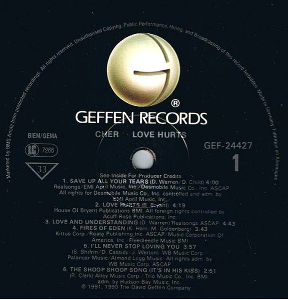 Cher - Love Hurts - Vinyl Record VG+/VG+ (Pre Loved) - Image 3