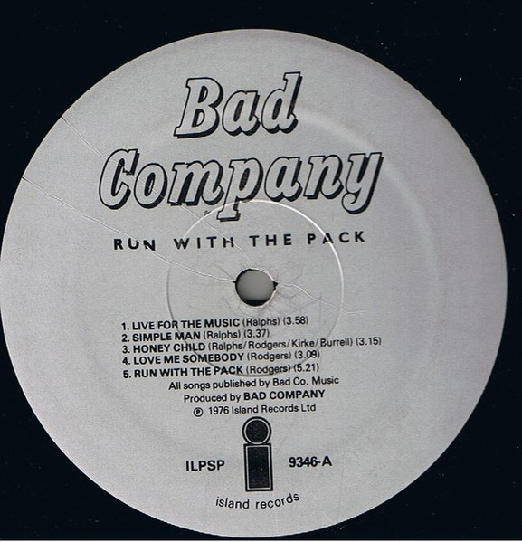 Bad Company (3) - Run With The Pack - Vinyl Record VG+/VG+ (Pre Loved) - Image 4