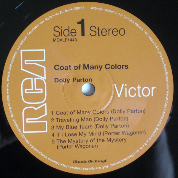 Dolly Parton - Coat Of Many Colors - Vinyl Record NM/NM (Pre Loved) - Image 3