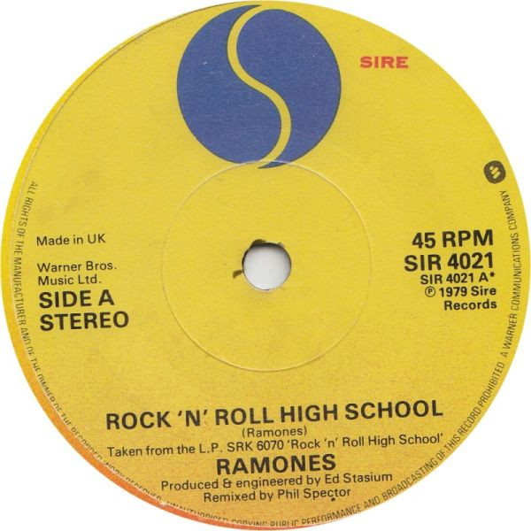 Ramones - Rock 'N' Roll High School - 7 inch Vinyl Record VG+/VG+ (Pre Loved) - Image 3