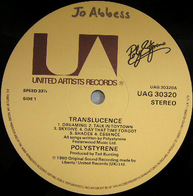 Poly Styrene - Translucence - Vinyl Record VG+/NM (Pre Loved) - Image 3