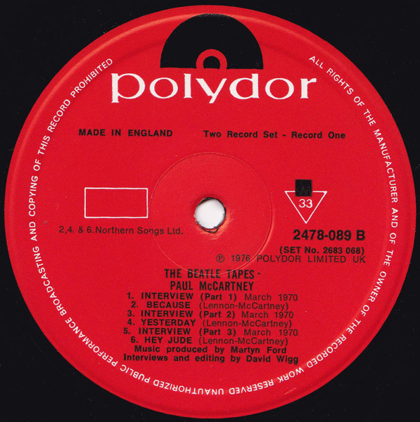 The Beatles / David Wigg - The Beatles Tapes From The David Wigg Interviews - Vinyl Record VG+/NM (Pre Loved) - Image 4