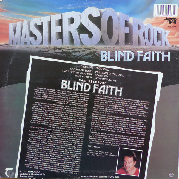 Blind Faith (2) - Masters Of Rock - Vinyl Record VG+/VG+ (Pre Loved) - Image 2