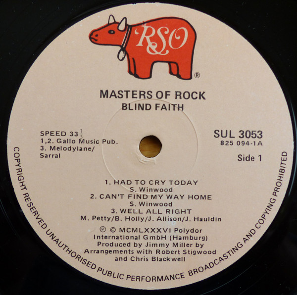 Blind Faith (2) - Masters Of Rock - Vinyl Record VG+/VG+ (Pre Loved) - Image 3