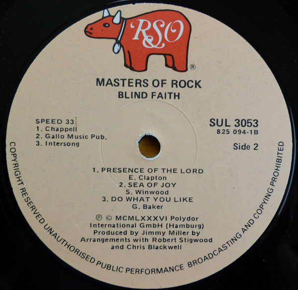 Blind Faith (2) - Masters Of Rock - Vinyl Record VG+/VG+ (Pre Loved) - Image 4