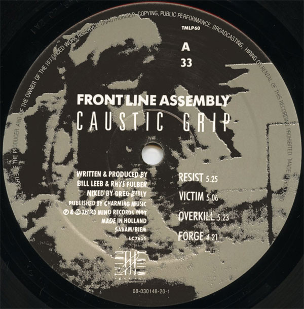 Front Line Assembly - Caustic Grip - Vinyl Record VG/VG+ (Pre Loved) - Image 3