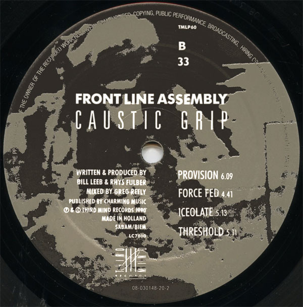 Front Line Assembly - Caustic Grip - Vinyl Record VG/VG+ (Pre Loved) - Image 4
