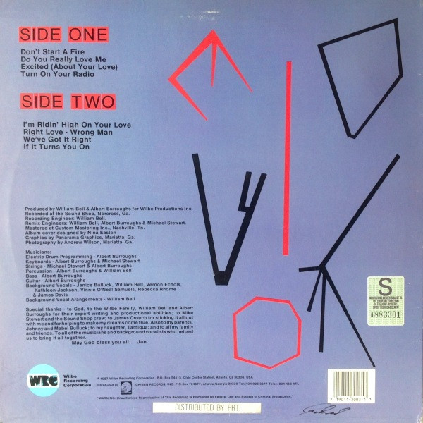 Janice Bullock - Don't Start A Fire - Vinyl Record VG+/VG+ (Pre Loved) - Image 2