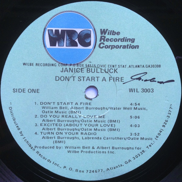 Janice Bullock - Don't Start A Fire - Vinyl Record VG+/VG+ (Pre Loved) - Image 3