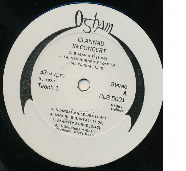 Clannad - In Concert - Vinyl Record VG+/NM (Pre Loved) - Image 3