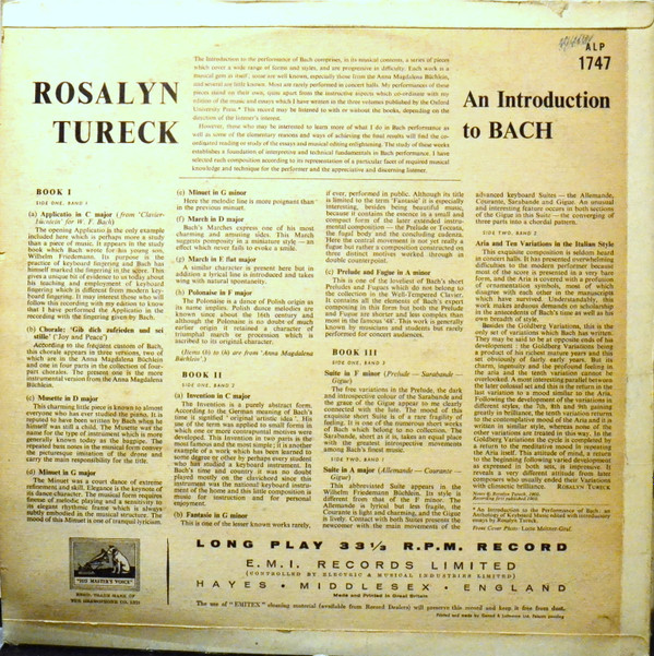 Johann Sebastian Bach, Rosalyn Tureck-1